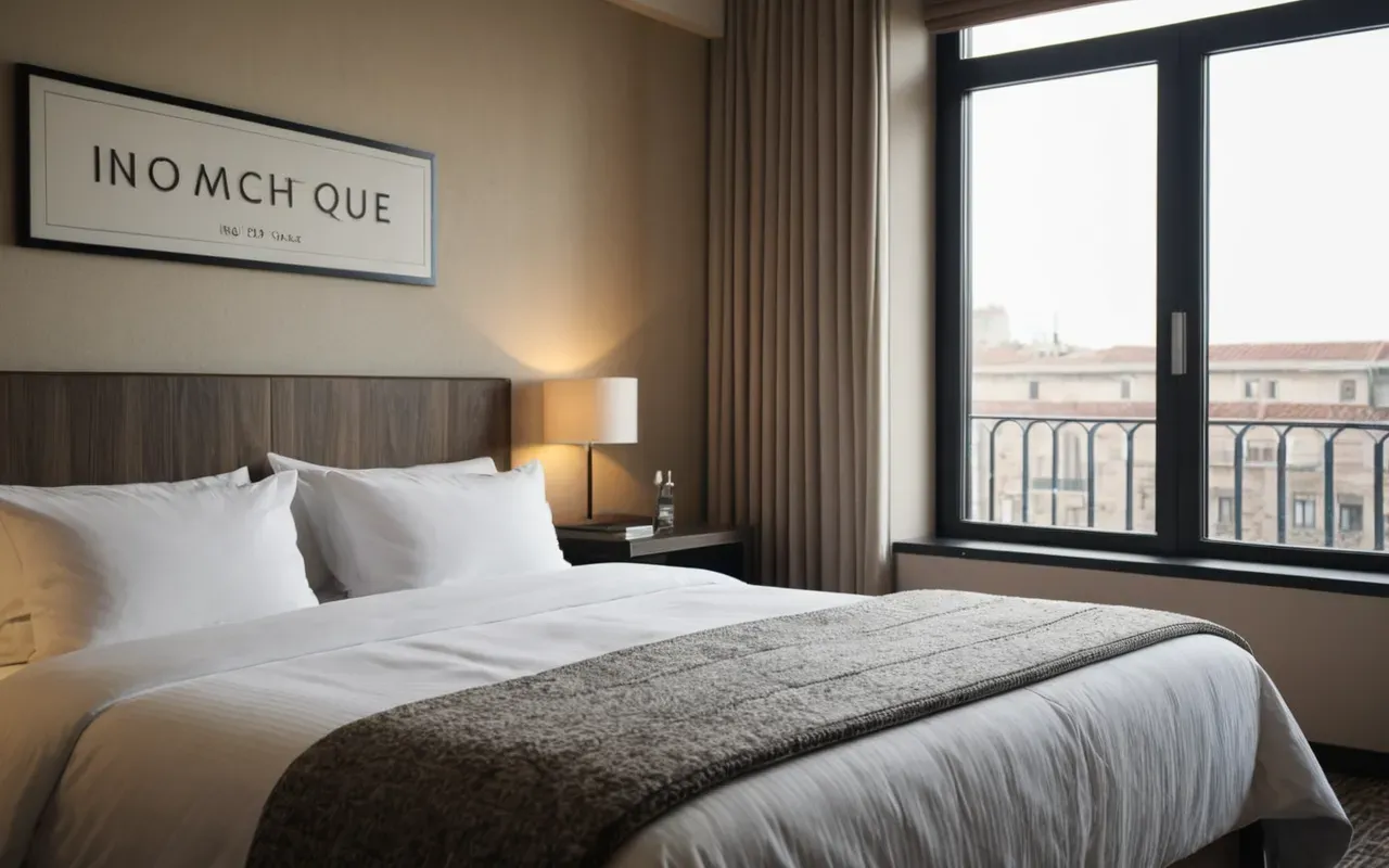 early agriculture history Interior of a modern boutique hotel suite with made bed and neutral linens visible through large windows in soft morning light.